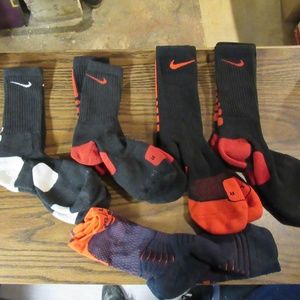 Lot of 5 Men’s Original Nike Elite Basketball Socks Large L